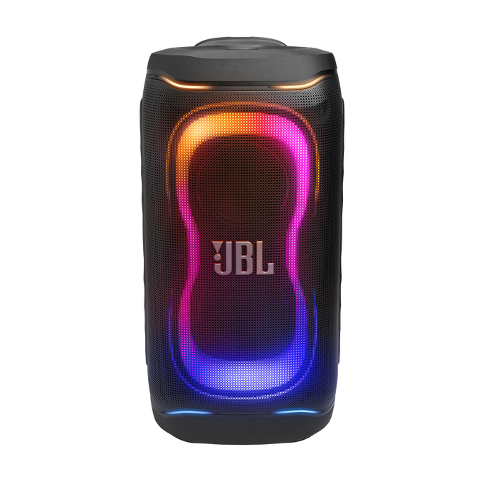 JBL PartyBox 330 - Black - Portable party speaker with JBL legendary sound, futuristic lighting, a telescopic handle and wide wheels. - Front image number null