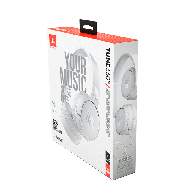 JBL Tune 660NC - White - Wireless, on-ear, active noise-cancelling headphones. - Detailshot 10 image number null