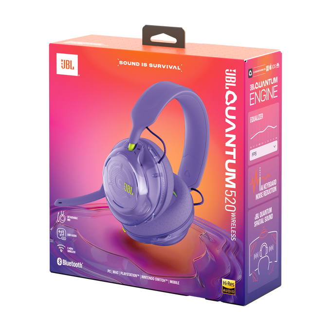 JBL Quantum 520 - Purple - Wireless multiplatform gaming headset - Detailshot 15 image number null
