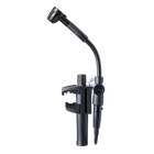 C518 ML - Black - Professional miniature clamp-on condenser microphone with mini XLR to mini XLR cable and A400 adapter plate - Hero