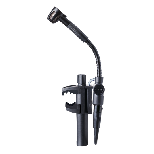 C518 ML - Black - Professional miniature clamp-on condenser microphone with mini XLR to mini XLR cable and A400 adapter plate - Hero image number null