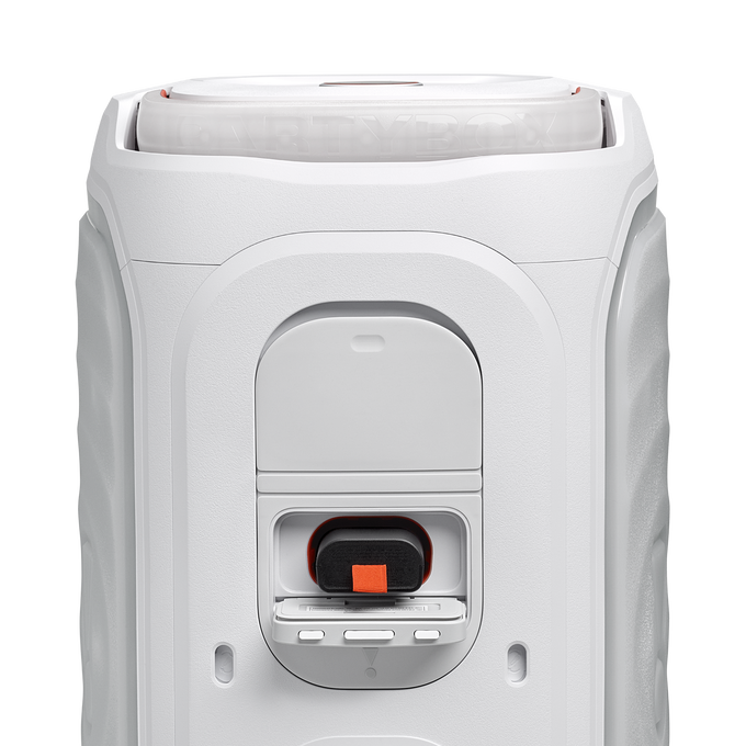 JBL PartyBox 130 - White - Portable party speaker with JBL legendary sound, a dynamic lightshow and a foldable ergonomic handle - Detailshot 1 image number null
