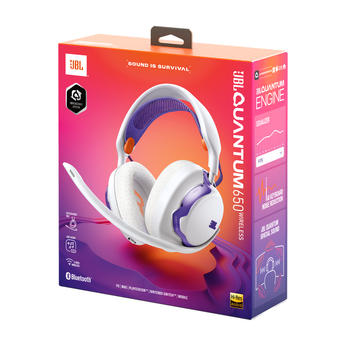 JBL Quantum 650 - White - Wireless multiplatform gaming headset - Detailshot 15 image number null
