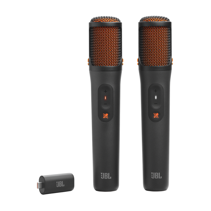 JBL EasySing Mics - Black - Two wireless AI-powered microphones with real-time vocal removal - Hero image number null