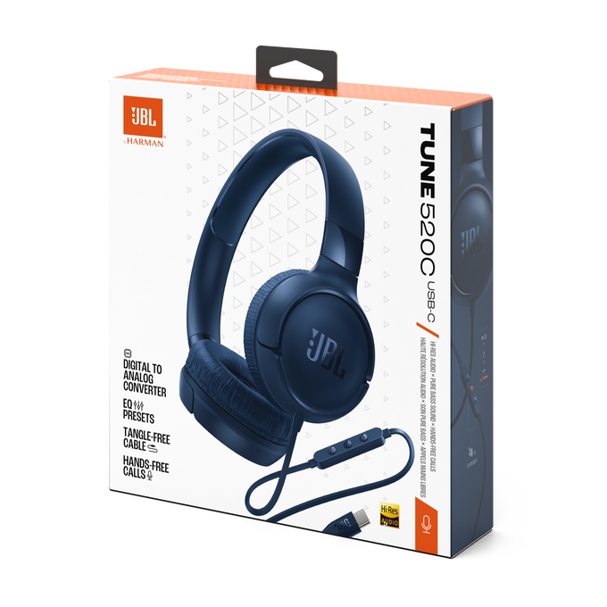 JBL Tune 520C USB-C - Blue - Hi-Res wired on-ear headphones - Detailshot 15 image number null