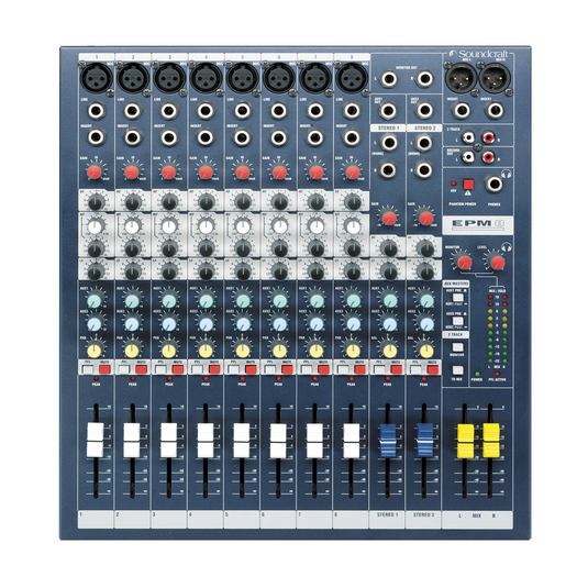 EPM8 - Dark Blue - A multipurpose mixer that carries the hallmarks of Soundcraft’s professional heritage. - Detailshot 2 image number null