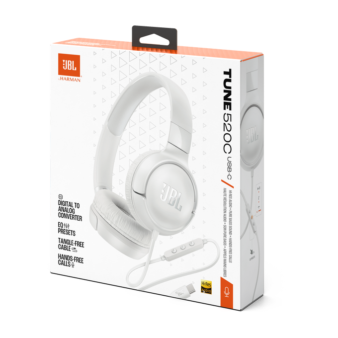 JBL Tune 520C USB-C - White - Hi-Res wired on-ear headphones - Detailshot 15 image number null