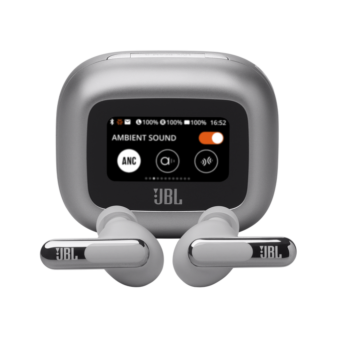 JBL Live Beam 3 - Silver - True wireless noise-cancelling closed-stick earbuds - Hero image number null