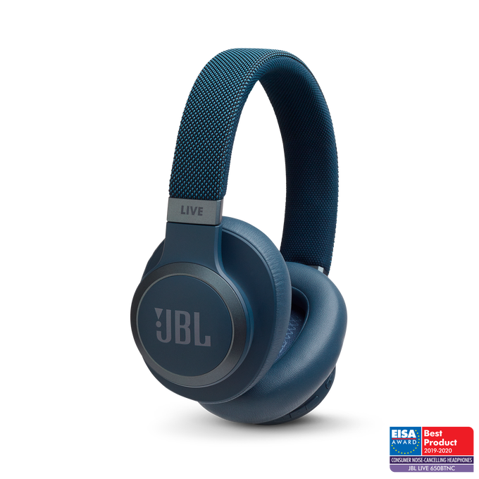 JBL Live 650BTNC - Blue - Wireless Over-Ear Noise-Cancelling Headphones - Hero image number null