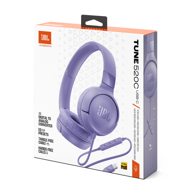 JBL Tune 520C USB-C - Purple - Hi-Res wired on-ear headphones - Detailshot 15 image number null