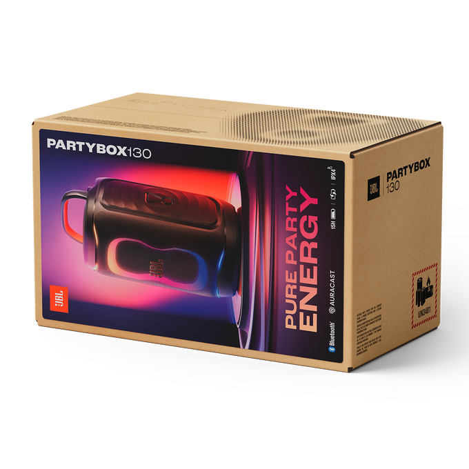 JBL PartyBox 130 - Black - Portable party speaker with JBL legendary sound, a dynamic lightshow and a foldable ergonomic handle - Detailshot 9 image number null