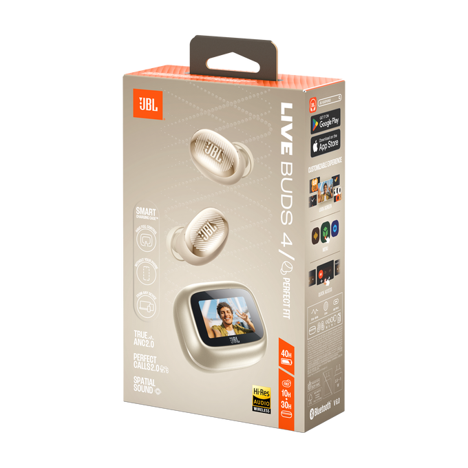 JBL Live Buds 4 - Sand - True wireless Noise Cancelling earbuds - Detailshot 15 image number null