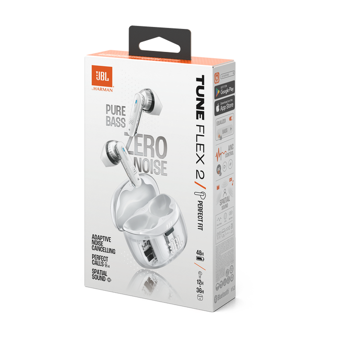 JBL Tune Flex 2 Ghost Edition - Ghost White - True Wireless Noise Cancelling Earbuds - Detailshot 15 image number null