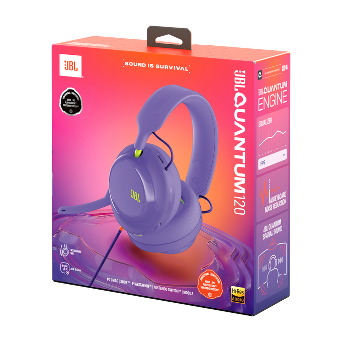 JBL Quantum 120 - Purple - Wired multiplatform gaming headset - Detailshot 15 image number null