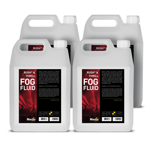 RUSH & THRILL Fog Fluid - 4 x 5L - White - For use in all Martin Fog Machines - Hero image number null