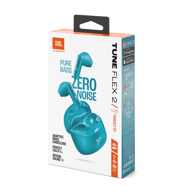 JBL Tune Flex 2 - Turquoise - True Wireless Noise Cancelling Earbuds - Detailshot 15 image number null