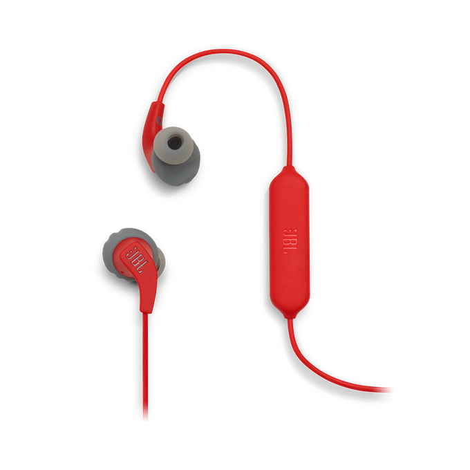 JBL Endurance RUNBT - Red - Sweatproof Wireless In-Ear Sport Headphones - Detailshot 1 image number null