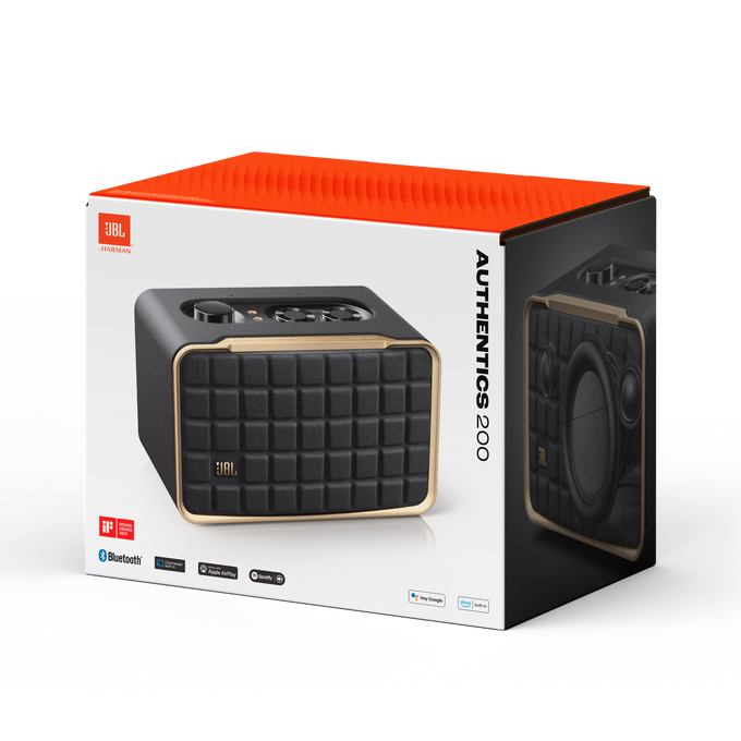 JBL Authentics 200 - Black - Smart home speaker with Wi-Fi, Bluetooth and Voice Assistants with retro design - Detailshot 8 image number null