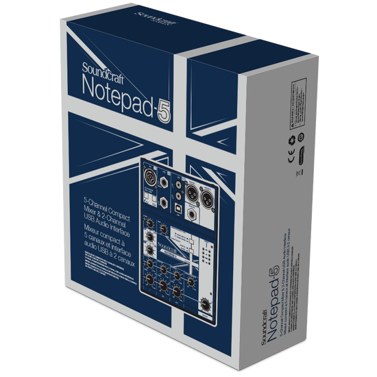 Notepad-5 | Small-format analog mixing console with USB I/O