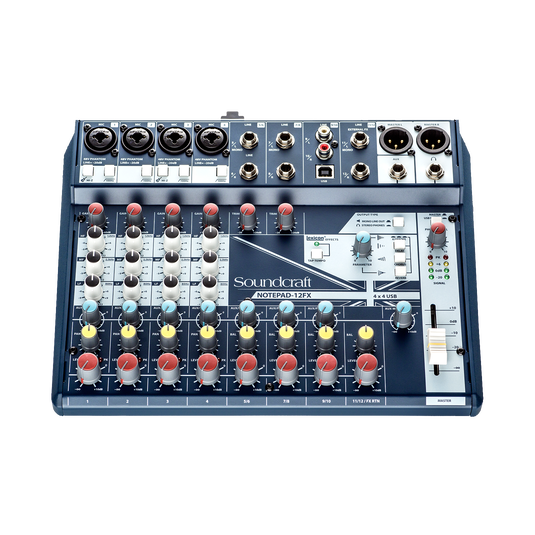 Notepad-12FX - Dark Blue - Small-format analog mixing console with USB I/O and Lexicon effects - Detailshot 3 image number null