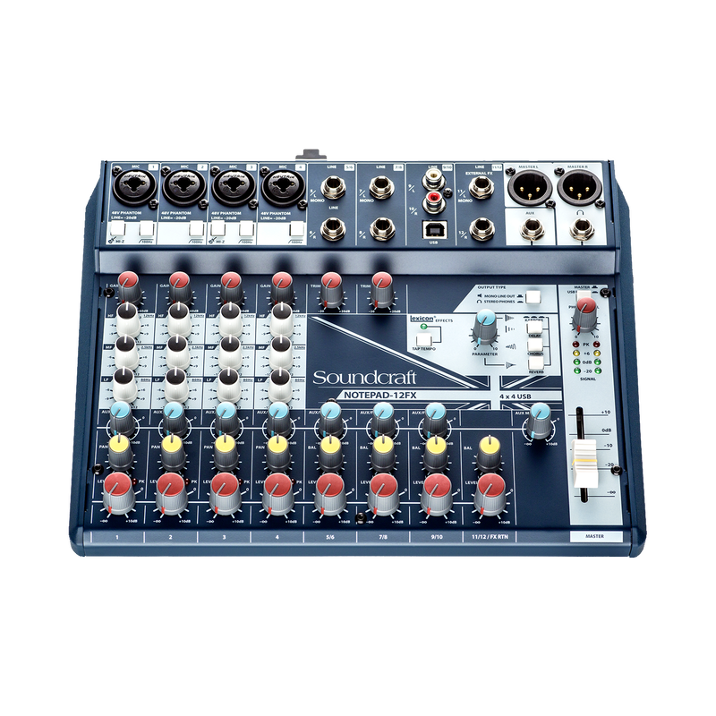 Notepad-12FX - Dark Blue - Small-format analog mixing console with USB I/O and Lexicon effects - Detailshot 3 image number null