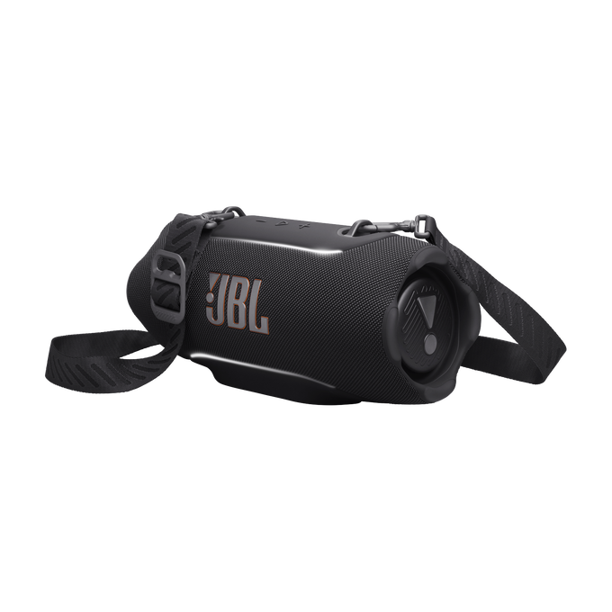JBL Xtreme 5 - Black - Portable waterproof speaker with massive legendary JBL sound, ambient edge lighting, and a convenient shoulder strap - Hero image number null