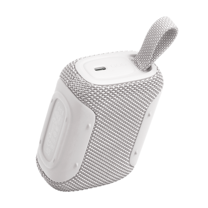 JBL Go 5 - White CSTM - Ultra-portable waterproof and drop-proof speaker with JBL legendary sound and ambient edge lighting - Back image number null