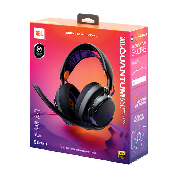 JBL Quantum 650 - Black - Wireless multiplatform gaming headset - Detailshot 15 image number null