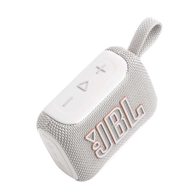 JBL Go 5 - White CSTM - Ultra-portable waterproof and drop-proof speaker with JBL legendary sound and ambient edge lighting - Detailshot 2 image number null