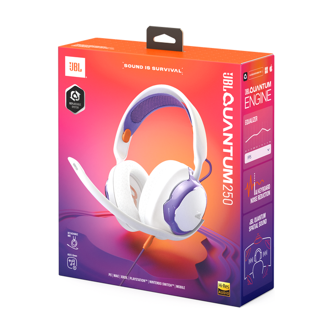 JBL Quantum 250 - White - Wired multiplatform gaming headset - Detailshot 15 image number null