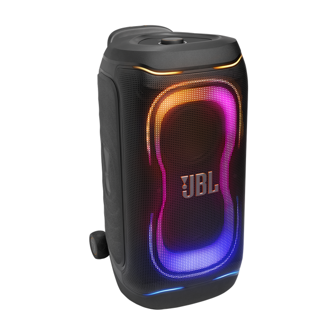 JBL PartyBox 330 - Black - Portable party speaker with JBL legendary sound, futuristic lighting, a telescopic handle and wide wheels. - Hero image number null