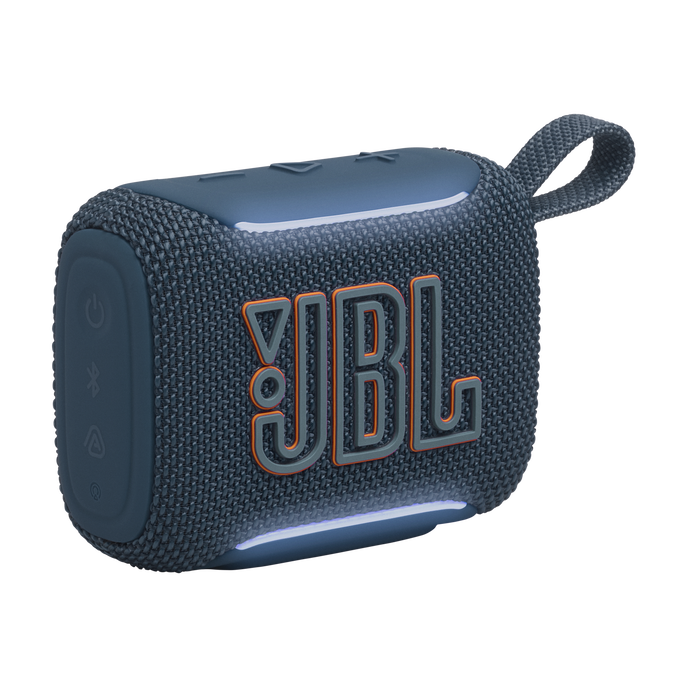 JBL Go 5 - Blue - Ultra-portable waterproof and drop-proof speaker with JBL legendary sound and ambient edge lighting - Hero image number null
