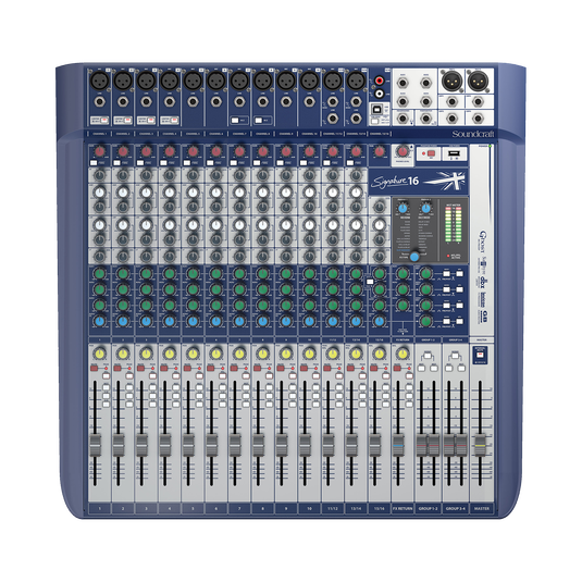 Signature 16 - Dark Blue - 16-input small format analogue mixer with onboard effects - Front image number null