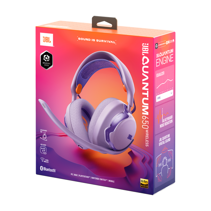 JBL Quantum 650 - Purple - Wireless multiplatform gaming headset - Detailshot 15 image number null