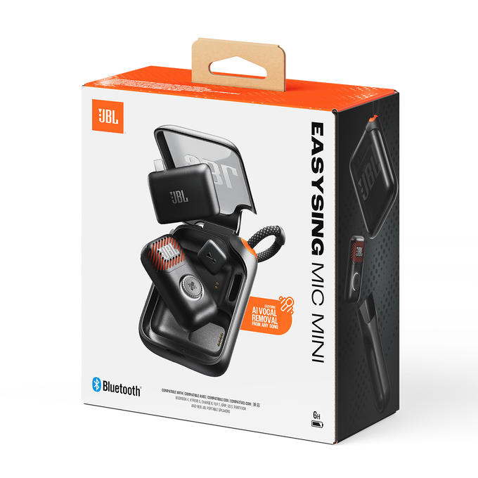 JBL EasySing Mic Mini - Black - Mini AI-powered microphone with real-time vocal removal - Detailshot 9 image number null