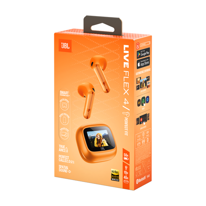 JBL Live Flex 4 - Orange - True wireless Noise Cancelling earbuds - Detailshot 15 image number null