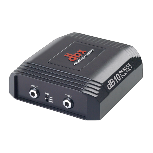 dB10 - Black - The dB10 offers all the benefits of a premium-quality Direct Box while preserving the sonic integrity and true characteristics of the signal source with its custom dbx mu-metal-shielded audio transformer, and high-quality Neutrik® connectors. - Hero image number null