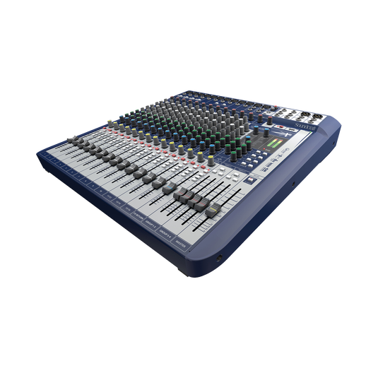 Signature 16 - Dark Blue - 16-input small format analogue mixer with onboard effects - Hero image number null