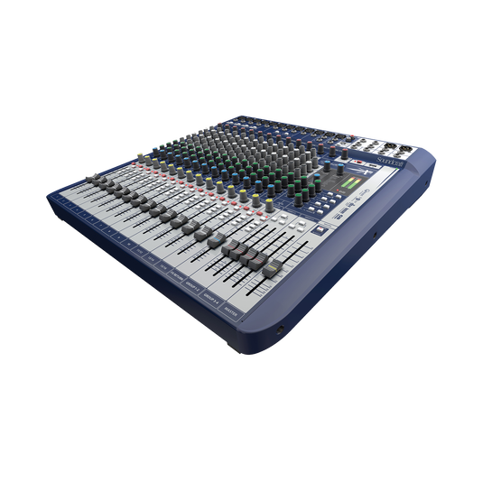 Signature 16 - Dark Blue - 16-input small format analogue mixer with onboard effects - Hero image number null