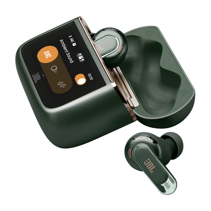 JBL Tour Pro 3 - Green - True Wireless Noise Cancelling earbuds with Smart Charging Case&trade; - Detailshot 1 image number null