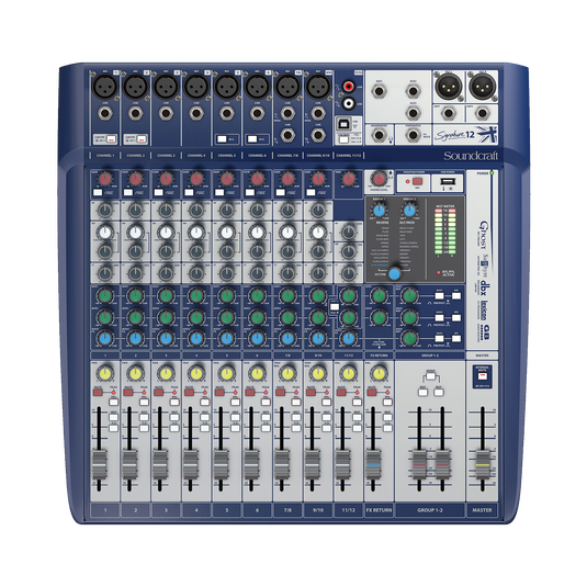 Signature 12 - Dark Blue - 12-input small format analogue mixer with onboard effects - Front image number null