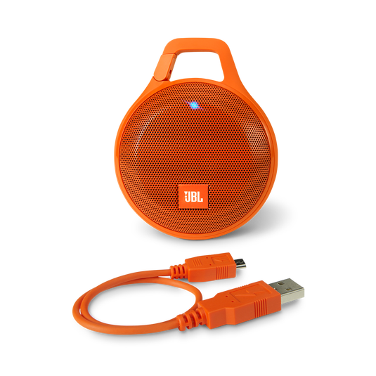 JBL Clip+ - Orange - Rugged, Splashproof Bluetooth Speaker - Detailshot 2 image number null