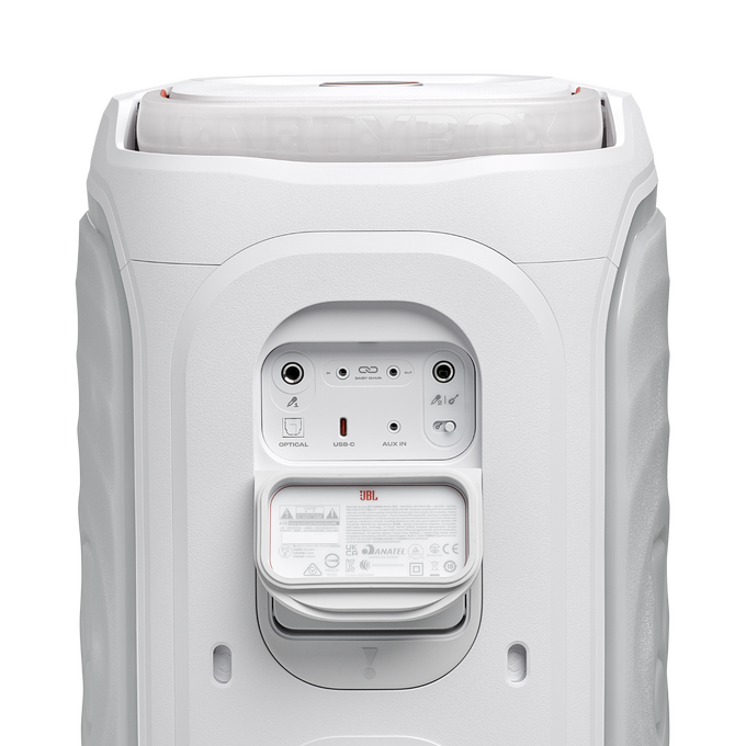 JBL PartyBox 130 - White - Portable party speaker with JBL legendary sound, a dynamic lightshow and a foldable ergonomic handle - Detailshot 2 image number null