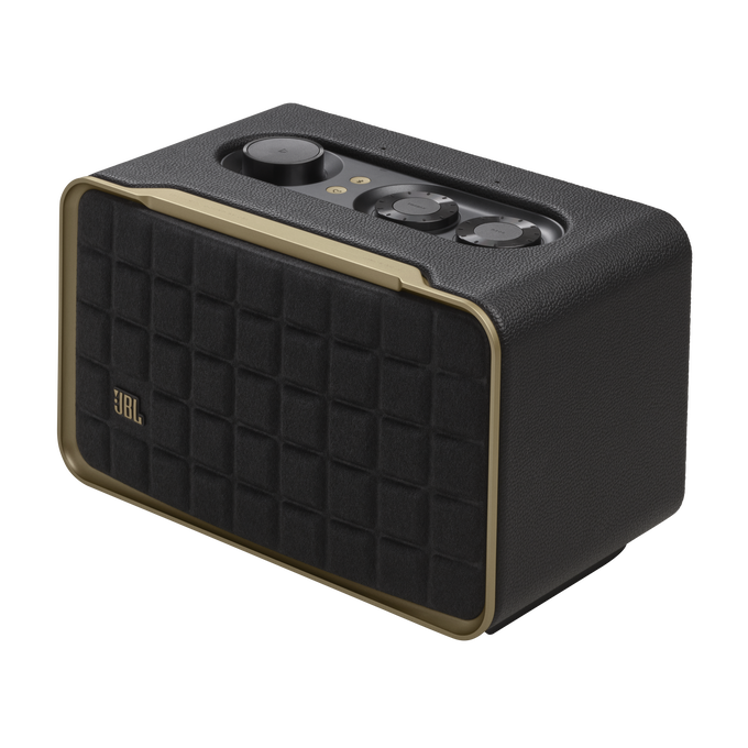 JBL Authentics 200 - Black - Smart home speaker with Wi-Fi, Bluetooth and Voice Assistants with retro design - Detailshot 2 image number null