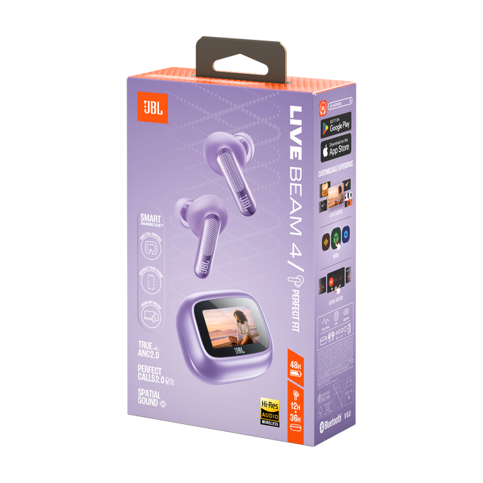JBL Live Beam 4 - Purple - True wireless Noise Cancelling earbuds - Detailshot 15 image number null