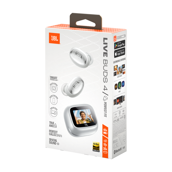 JBL Live Buds 4 - Silver - True wireless Noise Cancelling earbuds - Detailshot 15 image number null