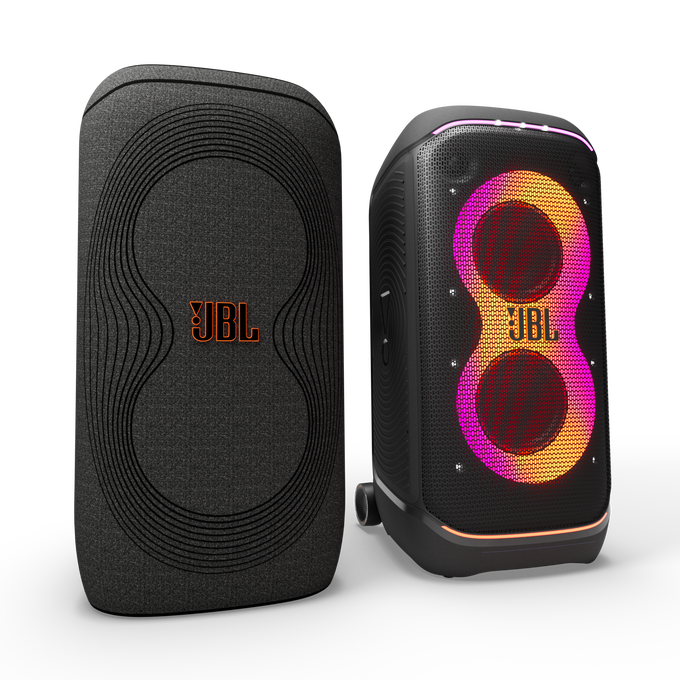 JBL PartyBox Stage 320 and Cover - Black UK - Portable party speaker with wheels - Hero image number null