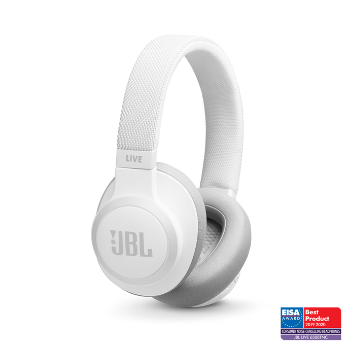 JBL Live 650BTNC - White - Wireless Over-Ear Noise-Cancelling Headphones - Hero image number null