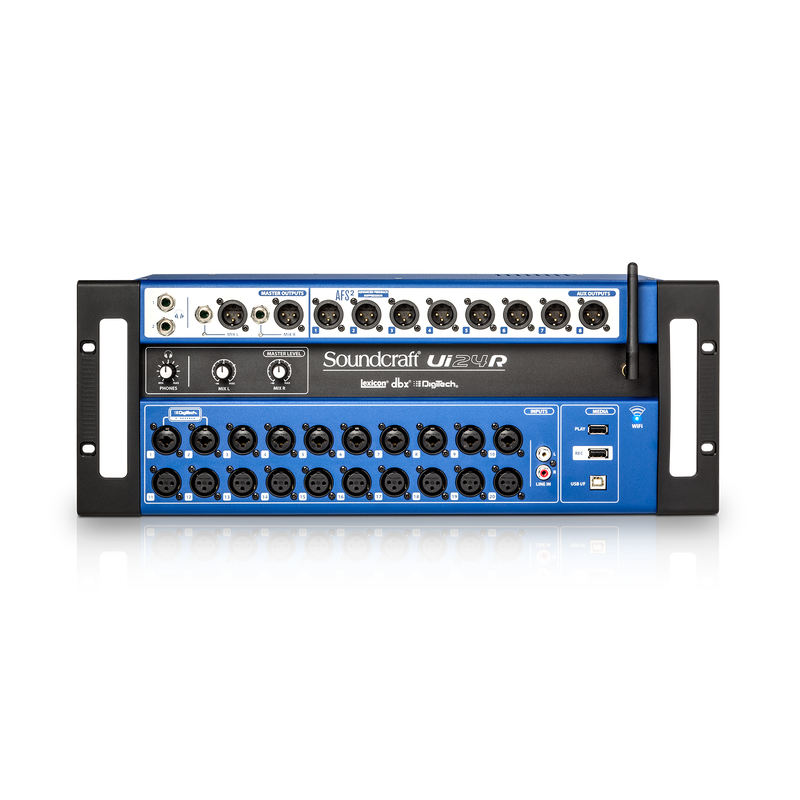 Ui24R - Dark Blue - 24-channel digital mixer/USB multi-track recorder with wireless control - Front image number null