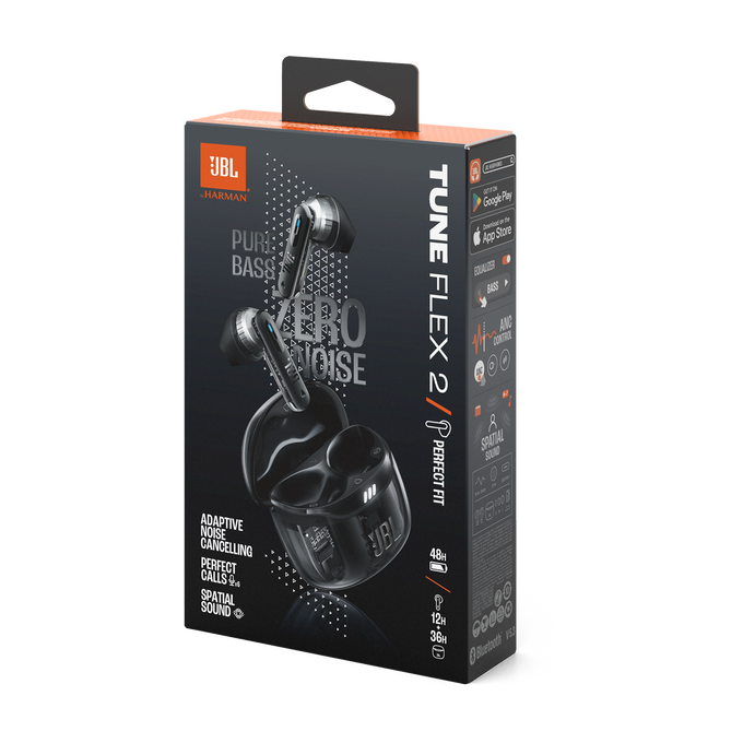 JBL Tune Flex 2 Ghost Edition - Ghost Black - True Wireless Noise Cancelling Earbuds - Detailshot 15 image number null